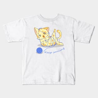 Happy Cat Keep Smiling Kids T-Shirt